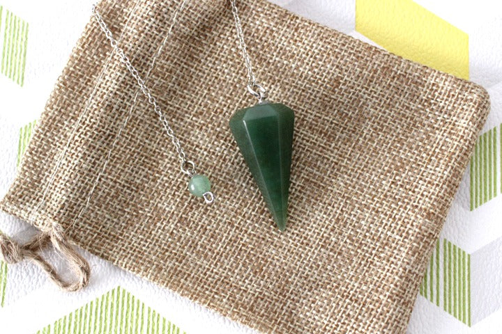 pendule cône aventurine verte