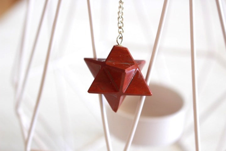 pendule merkaba jaspe rouge