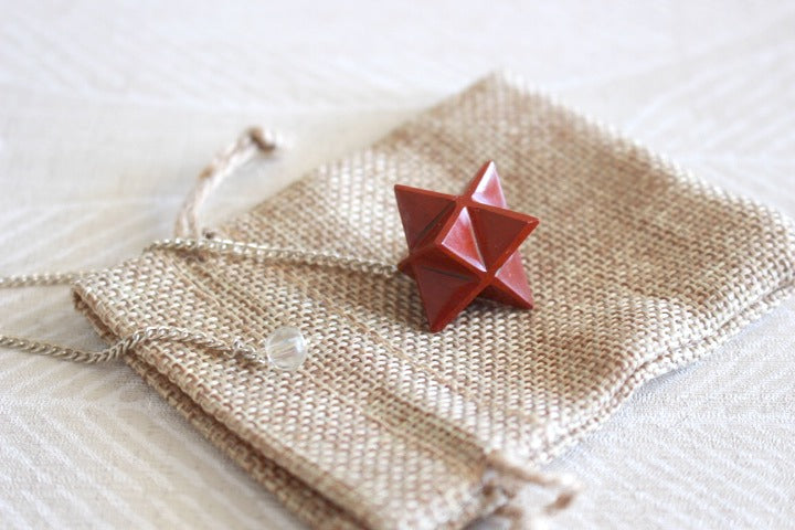 pendule merkaba jaspe rouge